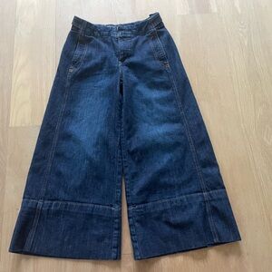 Anthropologie Dark Blue Wide Leg Jeans